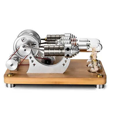 Stirling Engine 2 Cylinder Colorful  Education Toy Electricity Generator Model • $145.99