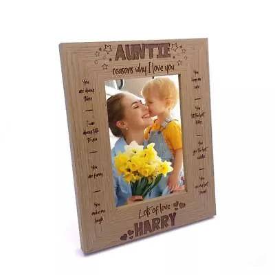 Personalised Auntie Photo Frame Gift The Reasons I Love You FW537 • £13.99