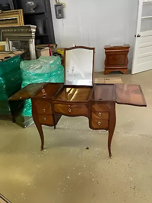 Antique French Mahogany Mirrored Vanity Table: 1900's Ladies' Women's • $2600