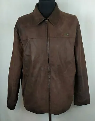 Vintage La Martina Leather Jacket Brown XL • $120