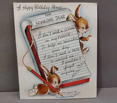 Vintage Birthday Card 1950s For Someone Dear Used Hallmark Card String On Card  • $4.35