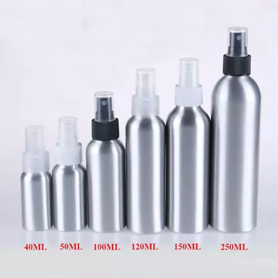 Empty Aluminum Fine Mist Spray Bottle Travel Suit Refillable Sprayer Atomizer • £5.29