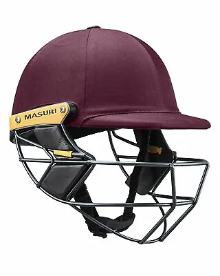 Masuri T Line Stainless Steel Cricket Batting Helmet - Maroon - Senior • $149.30