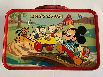 Vintage Mickey Mouse Tin Lunchbox • $145