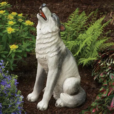 Motion Activated Howling Wolf Garden Statue Sculpture Outdoor Patio Yard Decor • $99.98