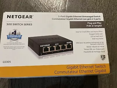 NETGEAR GS305-300PAS 5 Port Gigabit Ethernet Unmanaged Switch • $12.50
