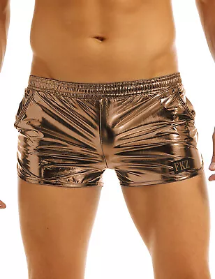 Mens Metallic Boxers Shorts Briefs Underwear Sports Shrots Swim Trunks Clubwear • $11.15