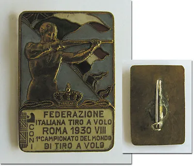 Wolrd Championships 1930 Trap Shooting Badge Pin Olympic Games 1932 Italy Rome • $220