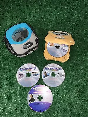 2004 Video Now Color Player Beige + Case 4 Videos Discs Very Nice • $39