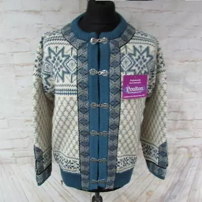 Mens Dry Cleaned Vintage Dale Of Norway Crew Neck Cardigan Uk Size M Nc05244 • £40.09