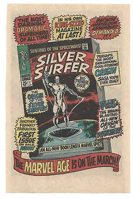 Silver Surfer # 1 Vintage Ad ~ 1968 Marvel Comics Ad ~ John Buscema Art • $19.95