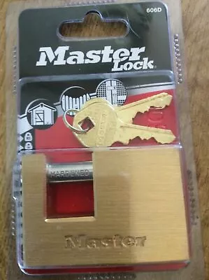 Master Lock MLK606 Rectangular 63mm Solid Brass Body Shutter Padlock • £13.95