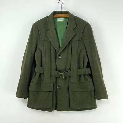 David Andrew Norfolk Jacket Mens Large Green Loden Belted Country Shooting Field • $208.44