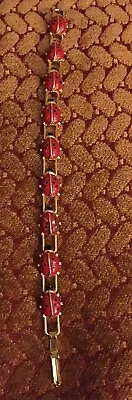 Vintage Park Lane Gold Tone Enamel Ladybug Bracelet • $8