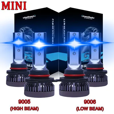 Mini 9005 9006 Combo LED Headlights Fog Light Kit 8000K High Low Beam Blue Bulbs • $14.15