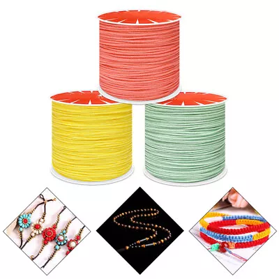£2.39 • Buy 0.8mm*45MNylon Cord Thread Chinese Knot Macrame Rattail Bracelet Braided Strings