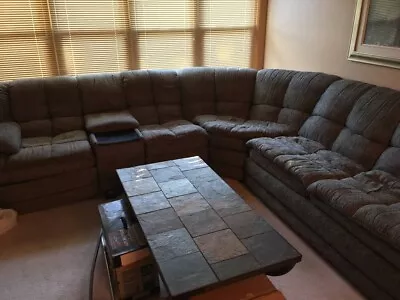 3 Piece Soft Pillow Top Sofa Sectional W/2 Recliners & Hideaway Bed • $80