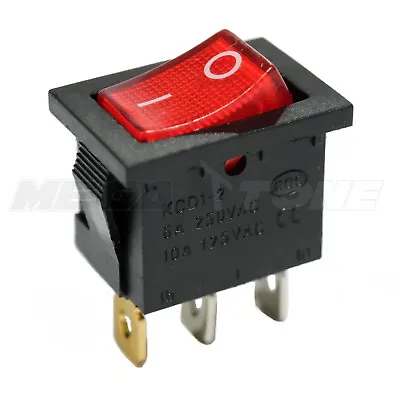 SPST KCD1 Mini Rocker Switch W/ Illuminated Red Lamp On-Off 6A/250VAC USA SELLER • $2.39