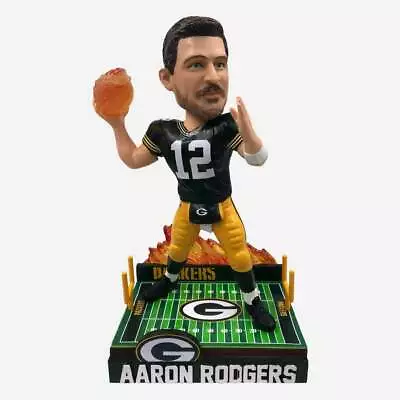 Aaron Rodgers Green Bay Packers On Fire Bobblehead Brand New In Box • $124.95