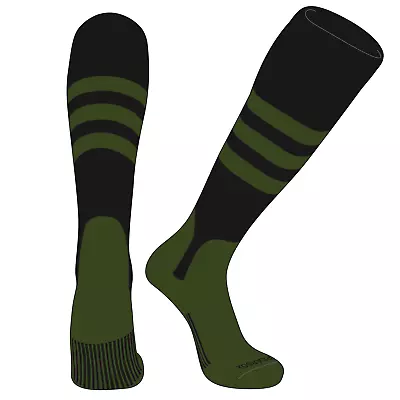 PEAR SOX OTC Baseball Softball Stirrup Socks (A 5in) Black Military Green • $15.99