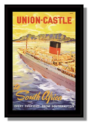 Union Castle Line Southampton To South Africa Framed Repro Poster Free P&p UK • £10