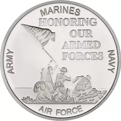 USA Armed Forces 999 Silver 1 Oz Medal Round Marine Navy Army Air Force Military • $39.95