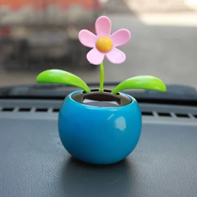 Solar Power Dancing Toy Swinging Flower Pot Car Dashboard Home Office Desk AC18 • £7.29