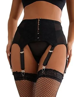 Seductive Lace Garter Belt And Thong Set - Luxuriously Adjustable Underwear • $25.95