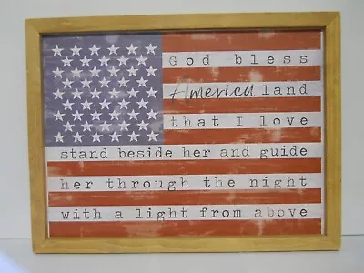 P. Graham Dunn  God Bless America  Song American Flag Patriotic Wall Decor 16.5  • $29.95