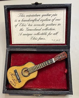 Elvis Presley Wooden Strung Acoustic Guitar Replica Pin EPE Graceland Souvenir • $30