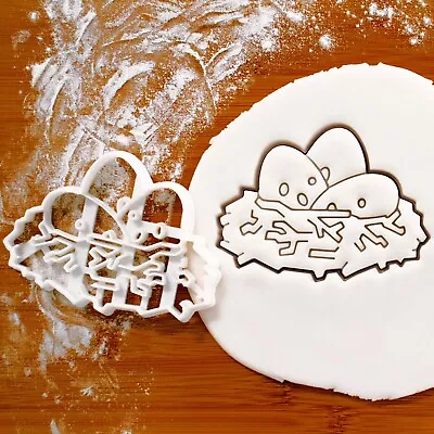 Nest With Eggs Cookie Cutter - Easter Day Baby Shower Christ Resurrection Day • £11.41