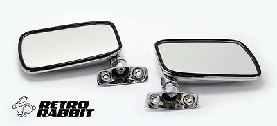 VW Golf Mk1 Rabbit Scirocco ALL METAL CHROME MIRROR PAIR LEFT & RIGHT STAINLESS • $1799.99