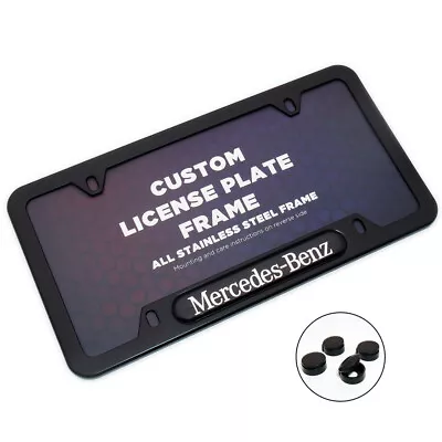 Black Stainless Car License Plate Frame Cover For Mercedes-Benz Sport Gift AMG • $19.99