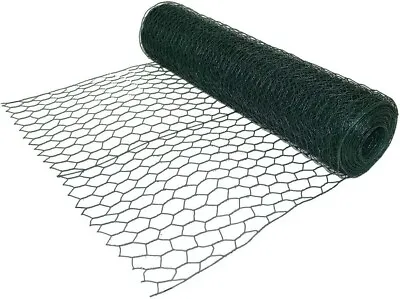 PVC Coated Chicken Wire Roll - 1.2 X 40m Large Roll Galvanised Chicken Mesh • £29.99