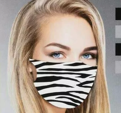 Adult Zebra Print Handmade Washable Double Sided Face Mask Covering • £3.94