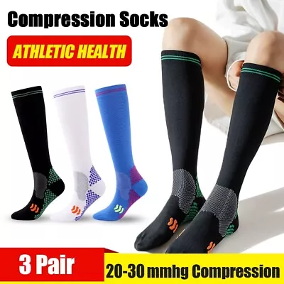 Compression Socks 20-30mmHg Support Miracle Calf Leg Sport Men Women (S~XXL) • $19.98