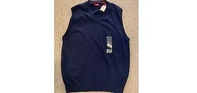 $18 • Buy Izod  Men's Vest Blue V Neck Sweater Golf Sleeveless Size M
