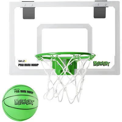 SKLZ Midnight Pro Mini Basketball Hoop - White/Green • $41.99