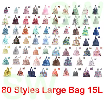 Nylon Reusable Foldable Recycle Grocery Shopping Carry Bags Tote Handbags Eco AU • $2.99