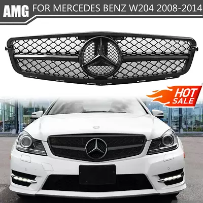 Gloss Black For Mercedes Benz 2008-2014 W204 C250 C280 C300 C350 AMG Grille Star • $91.95