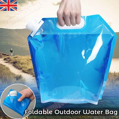 5L/10L Foldable Camping Storage Water Bottle Collapsible Bag/Carrier Container • £3.98