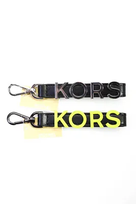 Michael Michael Kors Women's Leather Kors Logo Strap Charm Black Silver Lot 2 • $42.69