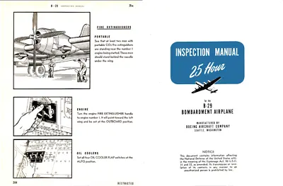 B-29 Superfortress Inspection Maintenance Manual Boeing 1940's Rare Detail WW2 • $9.40