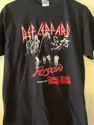 Vintage Def Leppard Rock Band Concert Tshirt Black Poison  AN31588 • $18.99