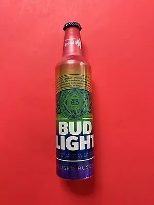 $299.95 • Buy Bud Light LGBTQIA GAY PRIDE RAINBOW Empty Top Opened Aluminum Beer Bottle Can 