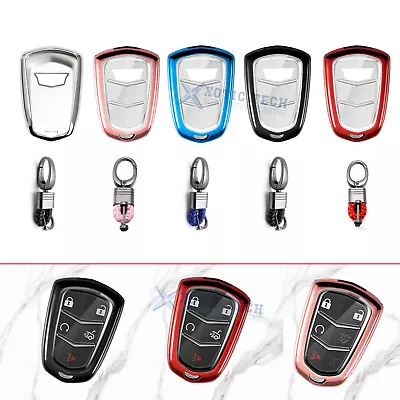 TPU Key Fob Cover W/Keychain For Cadillac ATS CT6 XT5 CTS XTS Escalade #HYQ2AB • $8.99