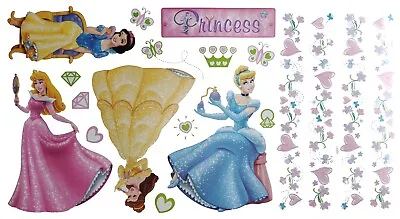 Princess Snow White Cinderella Belle Aurora Wall Decorative Stickers • £1.99