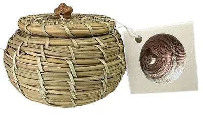 KUMEYAAY Kumiay Diegueno CA Lidded Mission Mini BASKET Ma. Eugenia Meza Vaquero • $65