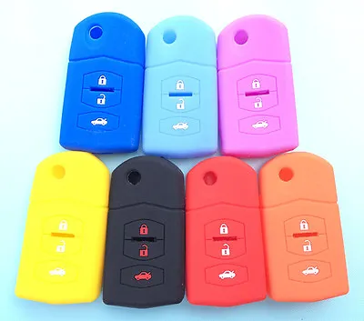 Mazda 3 2 6 Silicone Car 3 Button Flip Key Cover Case Mps Cx7 Cx9 • $7.90