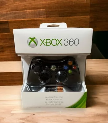 New OFFICIAL BLACK WIRELESS CONTROLLER  In Box For Microsoft XBOX 360 - OEM • $98.95